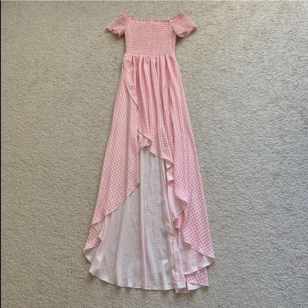 SMYM Willa maxi dress - pink gingham